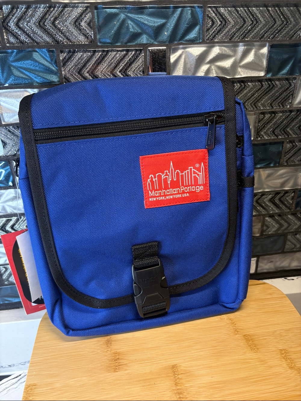 Manhattan Portage Blue Compact Messenger Crossbody Bag